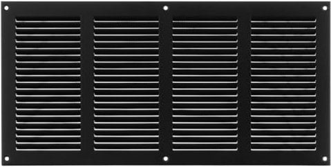EUROPLAST 400x200mm / 16x8 inch Anthracite Metal Air Vent Grille Cover with Insect Mesh - Ventilation Cover