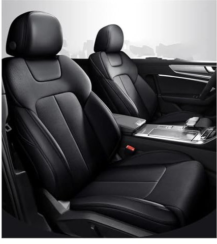 Janeepoch Sitzbezüge Benutzerdefinierte Autositzbezug Leder Auto Für Alfa Für Romeo Für Giulia Für Stilfserjoch Autozubehör Sitzkissen Styling Grau Autositzschoner (Color : Schwarz)