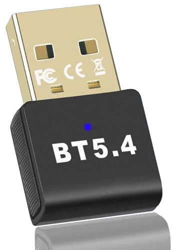 Bluetooth Adapter 5.4, Bluetooth Stick für PC (EDR & BLE) USB Bluetooth Dongle Plug & Play für PC Laptop Desktop Computer, supporta Windows 11/10/8.1/7 (Black-5.41)