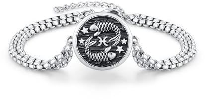 REDSUN Fische Armbänder für Damen 925 Sterling Silber Konstellationsarmband Horoskop Sternzeichen 12 Konstellation Anhänger Halskette für Damen und Mädchen