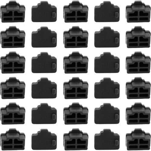 30 Pcs Silicone RJ45 Ethernet Hub Port RJ45 Anti-Dust Cover Cap Protector Plugs Stoppers for RJ45 Female Port Devices,TV,Computer,Other Devices,Black