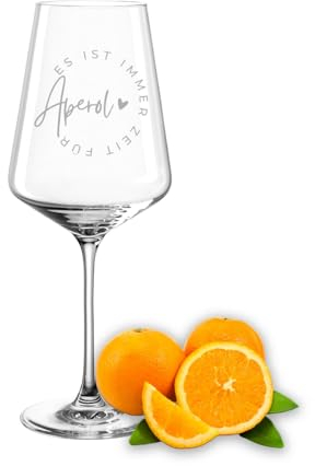 Gravur-Max Aperol Glas Leonardo Weinglas mit Gravur Es ist immer Zeit für Aperol mit einer hochwertigen Gravur Weißweinglas Leonardo Puccini 560ml