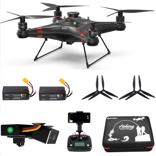Best Fishing Drone with Bait Release 3KG Payload, Triblade FPV Drone 33mins Auto Return Waterproof Drones with Camera for Adults 4K (Endurance Kit)