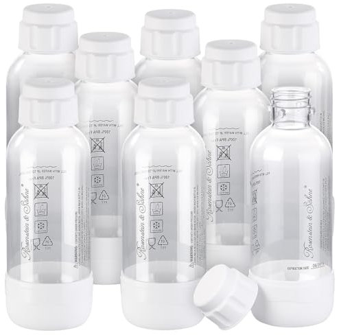 Rosenstein & Söhne Trink-Wasser Sprudler: 8er-Set PET-Flaschen für Getränke-Sprudler WS-300.multi, 0,5 Liter (Süßgetränke, für Kohlensäurekapseln, Cocktail)