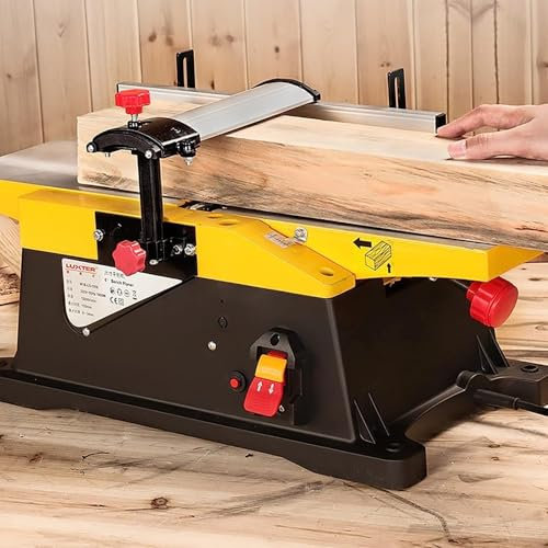 6 inch Electric Wood Planer,1800W Heavy Duty Benchtop Planer Precise Cutterhead 12000rpm,Large Aluminum Work Table for Woodworking