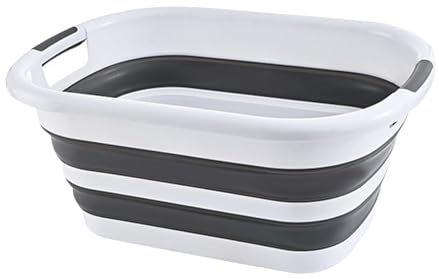 Cubo de lavado para camping, cubeta para platos plegable, Cesta multifuncional para ropa sucia, lavabo plegable, Cesta organizadora de contenedor de almacenamiento de cesta de ahorro de espacio de 40L