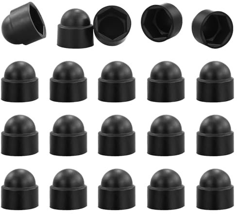 33 PCS M8*12 * 15MM Black Plastic Nut and Bolt Protective Dome Cover Hex Nut Cover Nut and Bolt Protection Caps Cover for Bolts, Hex Hexagon Screws, Plastic Dome Bolt Nut Protection Caps Covers