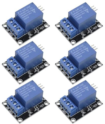 GTIWUNG 6 Piezas Módulo de Relé de 1 Canal 5V, Escudo de Placa de Módulo de Relé de 1 Canal para PIC AVR DSP Arm para arduino Relay
