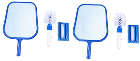 Toddmomy 2juegos De Limpieza para Piscina Accesorios De De Pesca Esponja y Cepillo Manual Azul