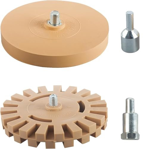 2 Stück Folienradierer Radierscheibe Gummiradierer Aufkleber Radierer Schlagschrauber Gummi Aufkleber Entferner Folienradierer Akkuschrauber von Folien und Aufklebern für Oder Auto (100mm + 88mm)