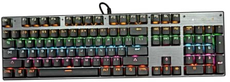 Angoily Clavier Dordinateur Rétroéclairé Clavier Mécanique Filaire USB pour Bureau Et Jeu Noir