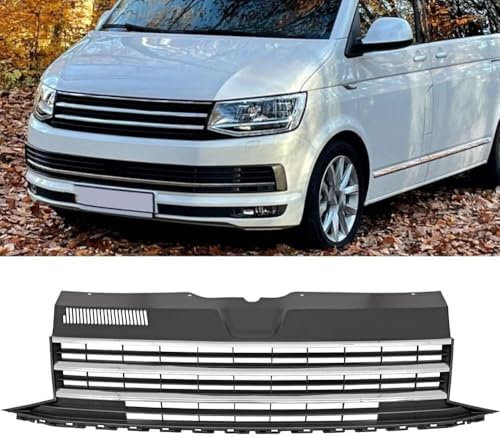 gzqfc Coche Frontal Parachoques Parrilla Rejillas Frontales de Radiador para VW T6 2015-2019, Rejilla Ventilacion Calandra Delantera de Malla Carrocerías Accesorios