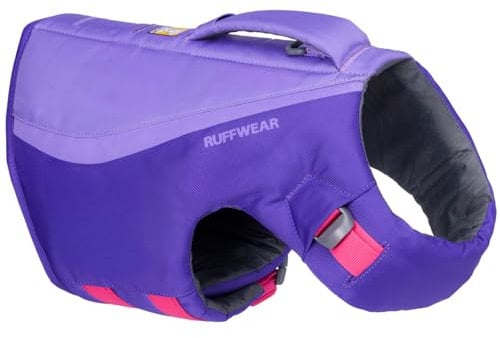 Ruffwear Float Coat Hundejacke, Auftrieb und Auftrieb, Hundeweste für sicheres Schwimmen, Bootfahren, Wassersport, Purple Lily, Medium
