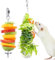 Jevnd 2Pcs Rat Enrichment Toys, 304 Stainless Steel Rat Foraging Toy for Fruit Vegetable Holder, Fancy Mice Cage Accessories Puzzle Toy, Hanging Rodent Toys Slow Feeder, Bird Foraging for Parakeet