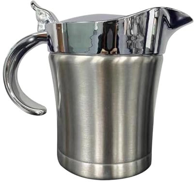 Salsera salsera con tapa – Sol de salsa manta de metal salsera con soporte calentador pequeña salsera para salsas y salsas salsera para