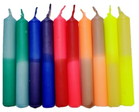 GLOWYBOX Geburtstagskerzen für Kerzenring Kerzen für Kindergeburtstag bunte Kinderkerzen Geburtstagszug Minikerzen bunt Baumkerzen bunt neon dip Dye Kerzen regenbogen