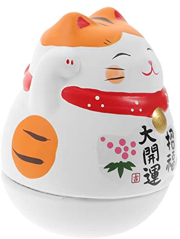EXQUIMEUBLE Decorativa Della Fortuna Con Orecchie Arancioni Statua Buon Auspicio Per Decorazione Da Scrivania e Gadget Feng Shui