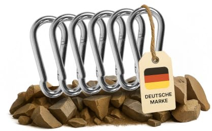 Dönges Feuerwehr-Karabiner Set | nach DIN 5299C - bis zu Tragkraft 510 kg | verzinkter Stahl, stabil & rostbeständig für Klettern, Hängematte, Schaukel, Schwerlast & Outdoor