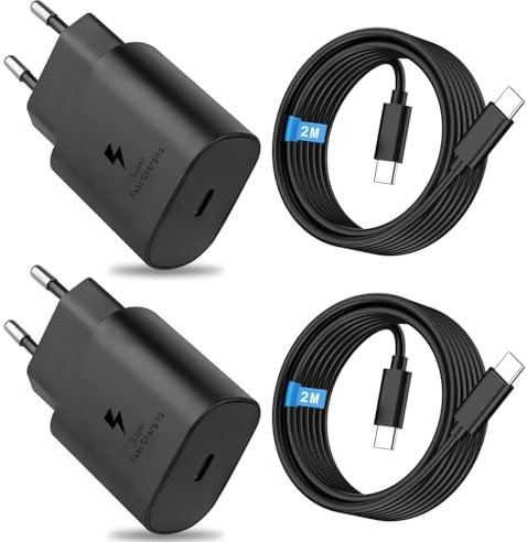 2er Pack USB C Ladegerät 25W Ladekabel für Samsung Galaxy S25 S24 S23 S22 S21 Ultra/Plus A56 A55 A54 A53 A36 A35 A26 A17 A16 A15 Z Fold7 Flip7, Schnellladekabel Schnellladegerät Fast Charger Netzteil