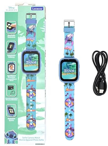 Lexibook, Stitch, Kamera-Uhr, DMW070DLXB | HD-Touchscreen, Kamera, MP3, Lautsprecher, Schrittzähler, 5 Spiele