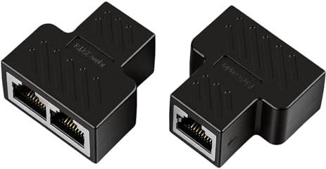 2 Piezas Conector Divisor RJ45, Adaptador Divisor RJ45 1 Hembra a 2 Puertos Hembra, Splitter LAN Ethernet para Cable Cat5 Cat5e Cat6 Cat6e Cat7, Conexión Física de Red Estable, Plug and Play