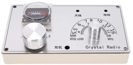 AMONIDA Crystal Radio Set AM-Radioempfänger-Kit, Keine Batterie | Passiver Schaltkreis mit Detektordiode, mit Antenne und Erdungskabel, für den Elektronikunterricht und Antennentests für