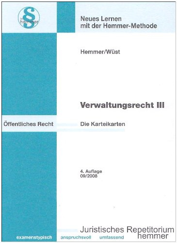 Verwaltungsrecht III - Karteikarten (Karteikarten - Öffentliches Recht)