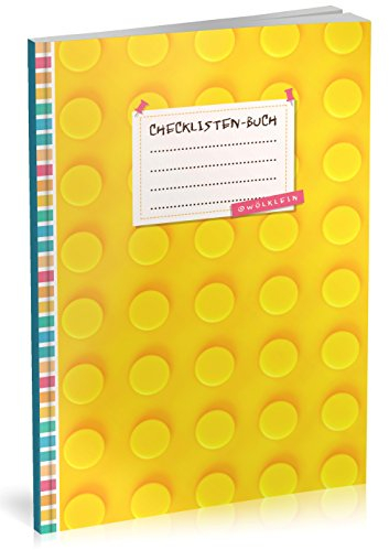 Checklisten-Buch: To Do Listen Planer | Ca. A5 Softcover | 70+ Seiten mit Titel, Datum & Register | Perfekt für Aufgaben zum Abhaken, Leselisten, Packlisten uvm. | Motiv „Baustein“