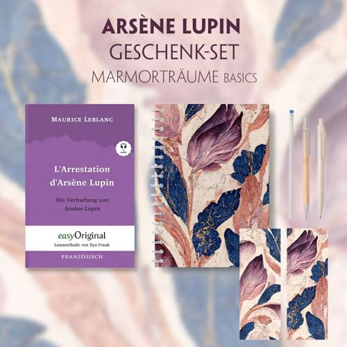Die Verhaftung von d’Arsène Lupin - Geschenkset (Buch + Audio-Online) + Marmorträume Schreibset Basics: Die Verhaftung von d’Arsène Lupin - ... (Arsène Lupin: Lesemethode von Ilya Frank)