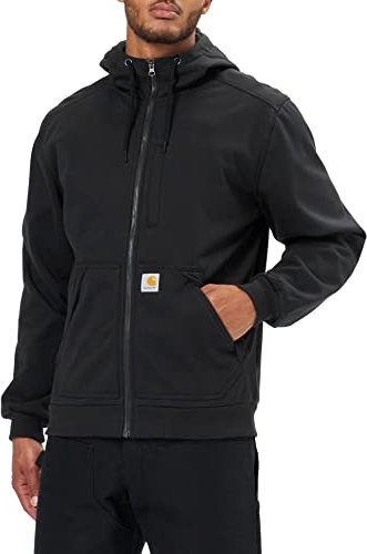 Carhartt, Felpa Wind Fighter®, Relaxed Fit, media pesantezza, Full-Zip Uomo, Nero, XXL