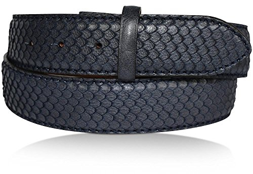 REPTILES HOUSE Gürtelband Leder, Schlangenprägung, Darkblue, Breite: 4 cm, 100 cm
