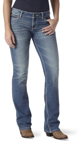 Wrangler Damen Retro Mae Mid Rise Stretch Boot Cut Jeans, Waschmittel, 15-34