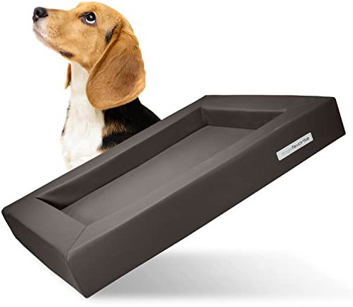 dogsfavorite Hunde-Bett mit Visco-Kissen - waschbares Hundekörbchen - hochwertiges Hundesofa - gelenkschonendes Hundekissen - robuste Hundematte - Gr. L 110 x 90cm - Taupe