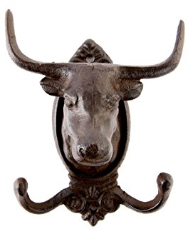 LB H&F Lilienburg 1 x Garderobenhaken Haken STIER Garderobe Wandgarderobe Kleiderhaken Metall Nostalgie massiv schwere Qualität - Deko