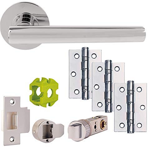 Jigtech JTB71015 Eden Door Pack-Latch-Polished Chrome,57mm