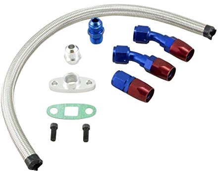 Öl Rücklauf Leitung Set Adapter Turbolader Flansch passend für Garret T3 T4 GT40 GT42 GT45