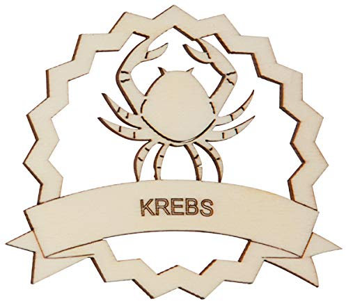 HOFMEISTER® Fensterbild aus Holz (Sternzeichen Krebs, gezackt gerahmt)