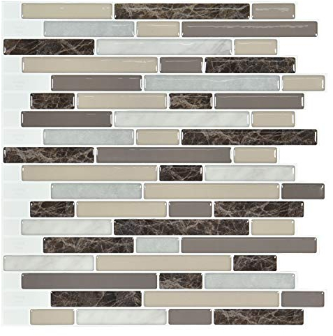 Art3d 10 Feuilles Credence Adhesive Pour Cuisine, Carrelage Adhesif Mural, Panneau Mural Décoratif en Vinyle 30 x 30 cm