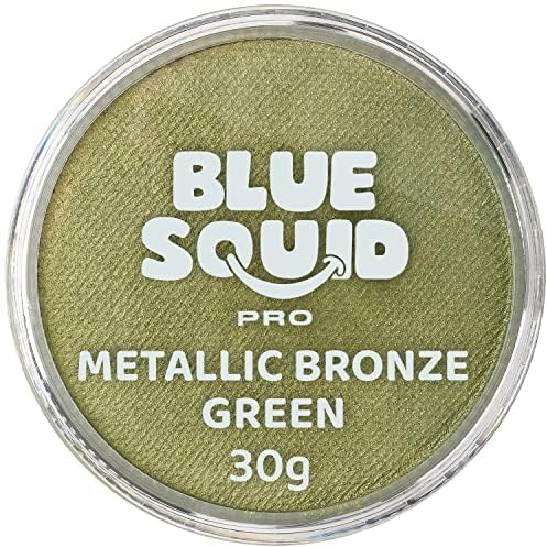 Blue Squid PRO Schminke Face Paint und Bodypaint - Metallic Bronze 30g, Hochwertige, professionelle, wasserbasierte Einzelbehälter, Face und Bodypaint Farbe für Erwachsene, Kinder, Fasching und SFX