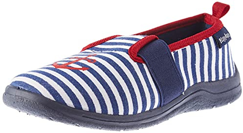 Playshoes MARITIM, Unisex-Kinder Niedrige Hausschuhe, Blau (Marine/Weiß 171), 20/21 EU (4 Child UK)