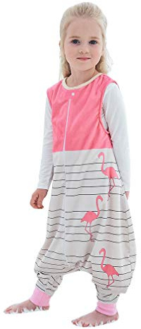 COOKY.D Unisex Sleeveless Newborn Baby Boys Girls Zip Sleeping Bag with Feet Cute Kids Nursery Bedding Wearable Blanket, 3-5 Years, Pink Bird