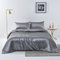Chanyuan Grau Seide Satin Bettwäsche Set 220x240cm mit Kopfkissenbezug 80x80cm 3 Teilig Bettbezug mit Reißverschluss