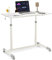 COSTWAY Computertisch höhenverstellbar von 70-107cm, Schreibtisch Mobile mit Rollen, Rollentisch Laptoptisch mit 2 Bremsen, Notebooktisch (Weiß)