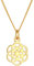 Damen Halskette mit Symbol Anhänger Blume des Lebens (12 mm), Panzerkette im Boho Style aus 925 Sterling Silber vergoldet, Goldene Kette mit Ornament Lebensblume für Frauen und Mädchen, Länge 45cm