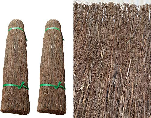 ADO - Rollo Brezo Ecológico Oscuro | Ocultación Total Jardín y Balcón | Duradero y Resistente | 1,5m Altura x 3m Longitud, 2800 g/m2 (2- Brezos)