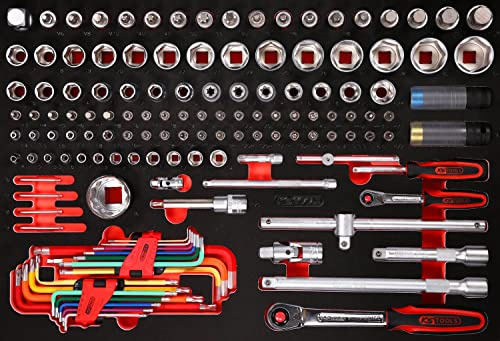 KS Tools 811.1137 1/4'' + 1/2'' Steckschlüssel-Satz in Schaumstoffeinlage, 137-tlg