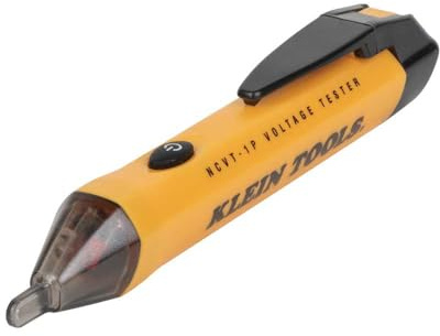Klein Tools NCVT1P Voltage Tester, Non-Contact Low Voltage Tester Pen, 50V to 1000V AC, Audible and Flashing LED Alarms, Pocket Clip