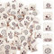 VZXQX Handmade Labels, 100 Stück Handmade Etiketten Stoff für Kleidung Label Nähen Handmade Aufnäher, Stoffetiketten Handmade Textiletiketten Kleideretiketten DIY Deko, Beige Mix 5 Muster