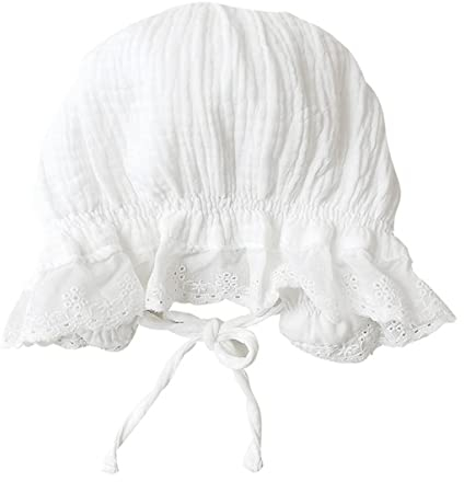 SOIMISS 1stk Hut Mütze Mit Ösen Für Kinder Kinderhüte Babymütze Baby-sonnenkappe Baby-spitzenmütze Mützen Für Babys Hauben Für Kinder Kinderhaube Sommer Kleine Baumwolle Weiß Baumwollmütze