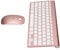 LBEC Keyboard Mouse Set, Etched Keycaps Wireless Keyboard for Office (Rose Gold)